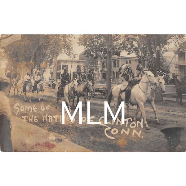  American Indian Clinton, Connecticut Parade Photo Postcard