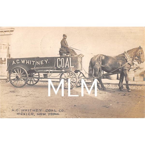 A. C. Whitney Coal Co. Delivery Wagon Mexico, New York Photo Postcard