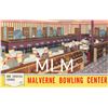 Image 1 : Malverne Long Island New York Bowling Center Alley Interior Linen Postcard