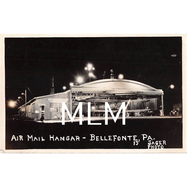 Air Mail Hangar Bellefonte, Pennsylvania Airplane Photo Postcard