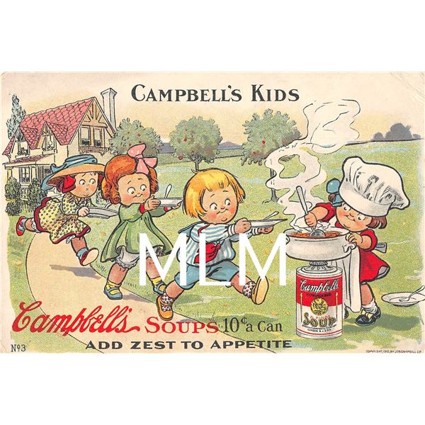 Campbell's Kids Soups No. 3 Add Zest to Appetite Postcard