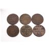Image 1 : DENMARK 1771 KM# 616.1 One Skilling A Study Group of 6 Pieces all 29 mm. Coins