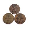 Image 2 : DENMARK 1771 KM# 616.1 One Skilling A Study Group of 3 Pieces all 30 mm. Coins