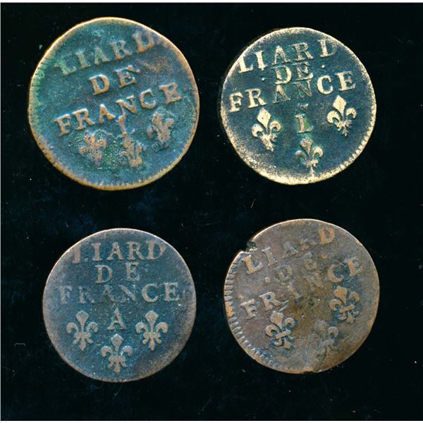 FRANCE 1695-1698 LIARDS 4 Pieces