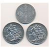 Image 1 : GREAT BRITAIN 1888-1896 A Lot of 3 Double Florins Fine-Fine+ 76.6 Grams of Silver