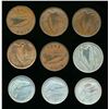 Image 2 : IRELAND 1928-1951 A Lot of 9 Pieces of Mixed Denominations 36.5 gms Silver Fine-BU
