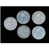 Image 2 : ITALY 1863-1897 A 5 Coin Lot of 2 Lire in Very Fine 49.4 Grams of Silver