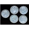 Image 2 : NETHERLANDS 1848-1922 A 5 Coin Type Set of One Gulden Pieces Fine-Very Fine