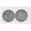Image 2 : PERU 1864-1867 KM# 196.3 A 2 Coin Lot of Un Sol Crowns VF +