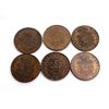 Image 2 : PORTUGAL 1847-1853 KM# 482 A 6 Piece Lot of 20 Reis Fine-Very Fine+