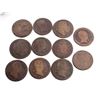 Image 2 : SPAIN 1824-1834 11 Piece lot of 8 Maravedis Copper coins Aquaduct and J mints.