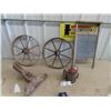 Image 1 : 2 Steel Wheels 16" RD, Washboard, Harness Vice & Delta Lantern