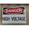 Image 2 : Metal High Voltage Sign 13.5" x 10", & Wood Waskesiu Sign 30"" x 13"