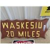 Image 3 : Metal High Voltage Sign 13.5" x 10", & Wood Waskesiu Sign 30"" x 13"