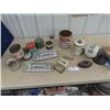 Image 1 : Tobacco Tins, Retro Ice Tongs, Enamelware, Honey Tin, Harmonica, Shaving Items Plus~