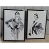 Image 1 : 2 Framed Modern Fashion Art 32" x 22"