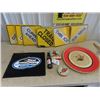 Image 1 : Metal Tray Rooster , Star Wars Pic, Tins, 84 Flouride Winning Together Coke , Snowmobile Warning Sig