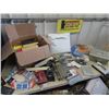Image 1 : Office Supply, Calculator, Carving Set, Hole Money Box w Key, Punch, Large Stapler, Drafting Instrum