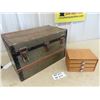 Image 1 : Trunk 12"H 20"W 11"D  & Wood 3 Drawer Organizer