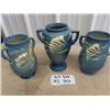 Image 3 : 3 Roseville Vases, Some Chips- repaired