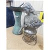 Image 4 : 3 Yard Ornaments - Plastic 23"H, Lady Sundial, & Frog Bird Bath