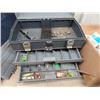 Image 2 : Fishing Rackle Box w Some Hooks & Weights, Safety Goggles, Hardware, Furniture Pull, Nails Plus More