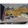 Image 1 : Liberty Fire Extinguisher, License Plates, Metal COke Rack Sign & Gulf Ice Scraper Plus More!