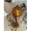 Image 3 : Stained Glass Light Fixture, & Retro Swag Lamp