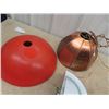 Image 2 : Copper Light  Fixture, Glass Light Fixture Shade, 2 Wall Mount Light Fixtures