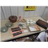 Image 1 : Visionwear, Pyrex Cups, Cheese Cutter & Flatware & Chest