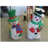 Image 1 : 2 Light Up Yard Snowman- 31"T & 5 Smaller Light Up Ones