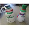 Image 2 : 2 Light Up Yard Snowman- 31"T & 5 Smaller Light Up Ones