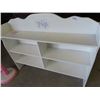 Image 2 : Painted Shelf Cabinet & Coat Tree w Dolphin Hooks 57" Tall, Cabinet is 34"H 46"W 9"D