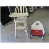 Image 1 : Painted Wooden High Chair & Wooden Toddlers Chair