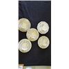 Image 1 : FIVE TEA CUPS, SAUCER AND PLATE SETS - NO CRACKS OR CHIPS