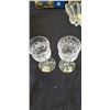 Image 9 : TWO WALTER GLAS PLATES AND CANDY DISHES PAINTED WITH 24KT GOLD PLUS TWO LEADED CRYSTAL GLASSES