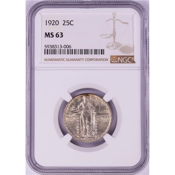 1920 Standing Liberty Quarter Coin NGC MS63