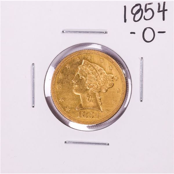 1854-O $5 Liberty Head Half Eagle Gold Coin