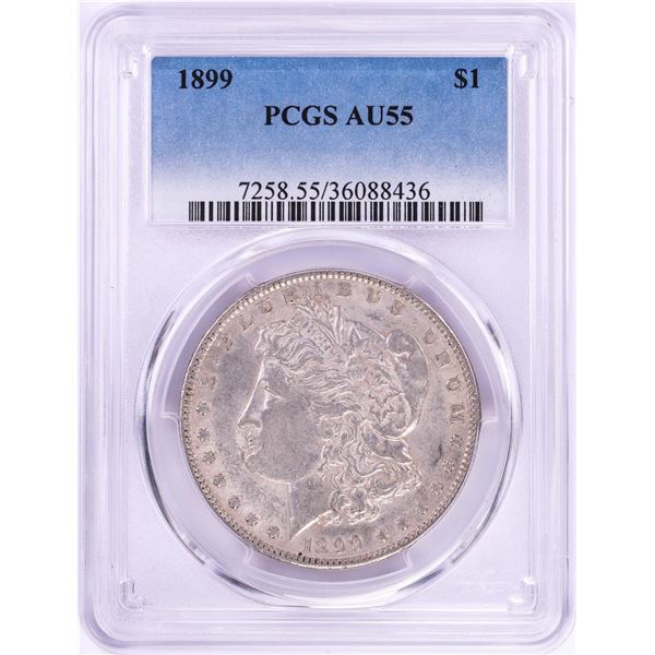 1899 $1 Morgan Silver Dollar Coin PCGS AU55