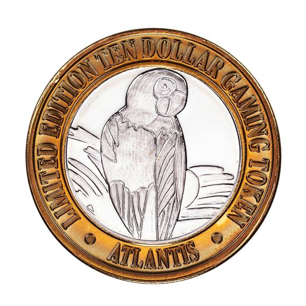 .999 Fine Silver Atlantis Casino & Resort Reno, NV $10 Limited Edition Gaming Token
