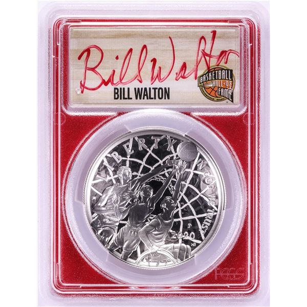 2020-P $1 Basketball HOF Silver Dollar Coin PCGS PR70DCAM Bill Walton Signature FDOI