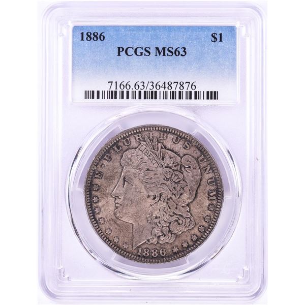 1886 $1 Morgan Silver Dollar Coin PCGS MS63