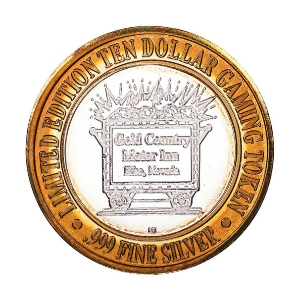 .999 Fine Silver Gold Country Motor Inn Elko, Nevada $10 Limited Edition Gaming Token