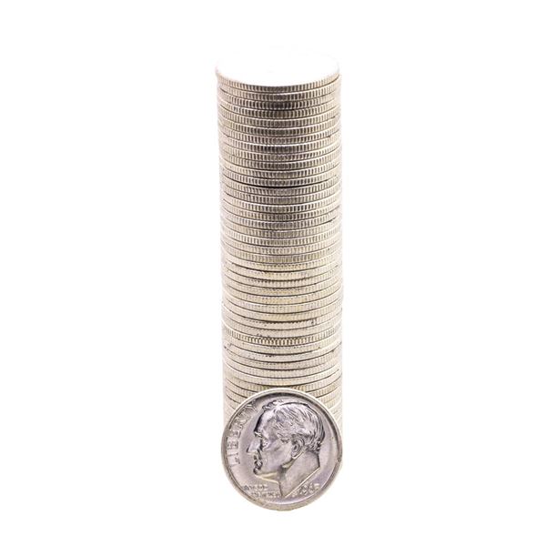 Roll of (50) Brilliant Uncirculated 1963 Roosevelt Dimes