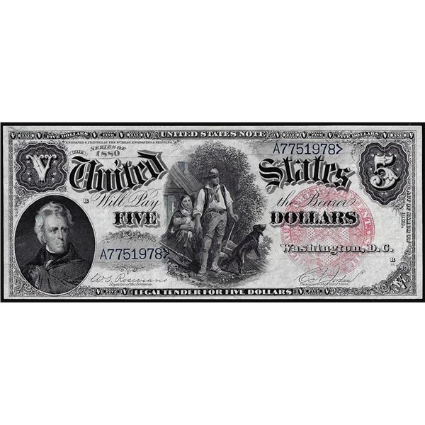 1880 $5 Woodchopper Legal Tender Note