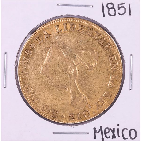 1851CE Mexico 8 Escudos Gold Coin