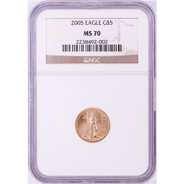 2005 $5 American Gold Eagle Coin NGC MS70