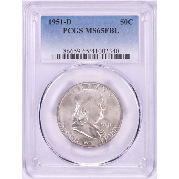 1951-D Franklin Half Dollar Coin PCGS MS65FBL