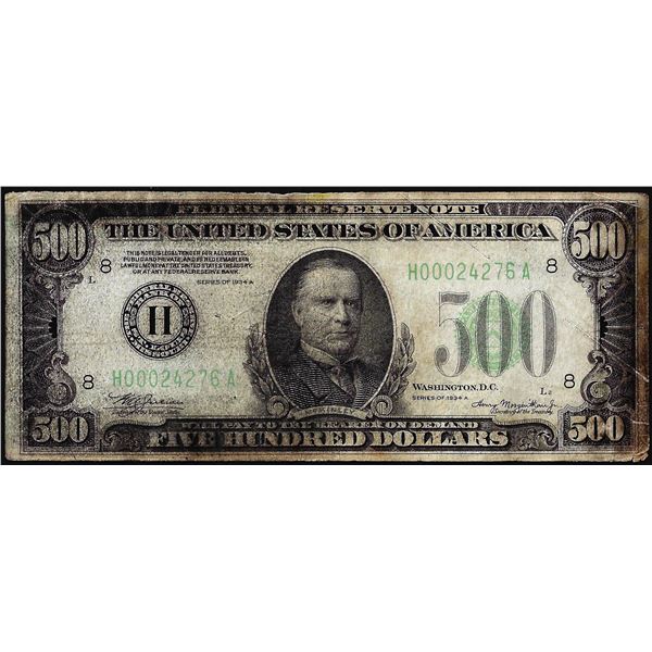1934A $500 Federal Reserve Note St. Louis