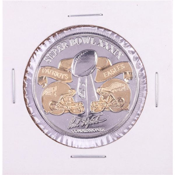 2005 Superbowl XXXIX Patriots Eagles Official Game .999 Fine Silver Medal
